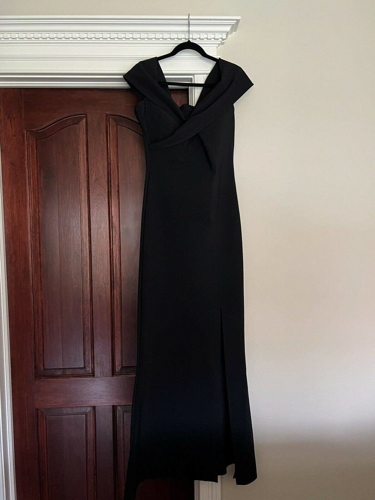 Chiara Boni La Petite Robe 12 Benje Stretch Jersey Fishtail Dress Nero Black